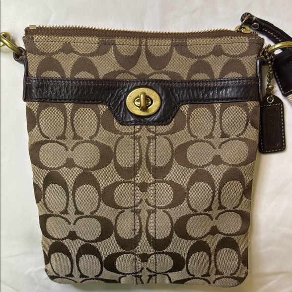 Coach Signature Turnlock Swingpack‎ Crossbody | Canvas & Leather Trim - Picture 4 of 14